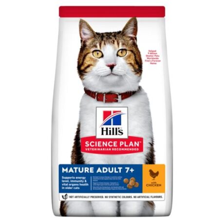 Hill’s Science Plan Croquettes pour Chat Mature Adulte +7 Poulet (1.5kg)