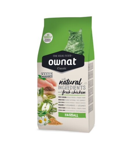 Ownat Classic Hairball anti-boules de poils pour chat adulte 4kg